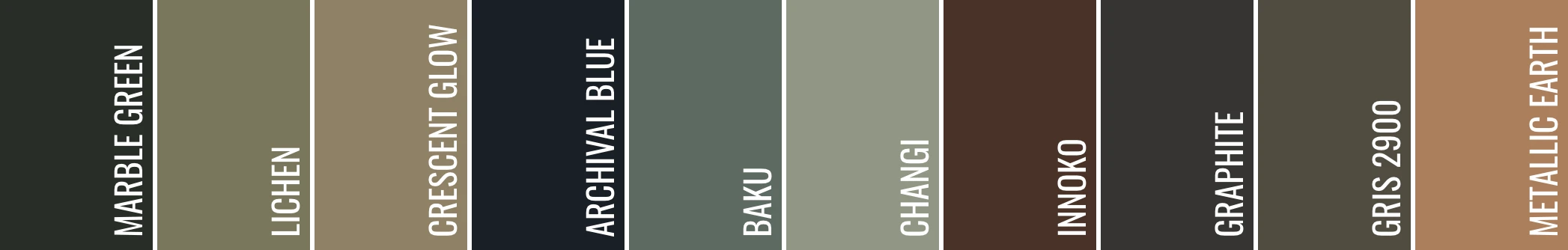 Coloris - Gamme standard : Tendance Coloris - Gamme standard : Tendance