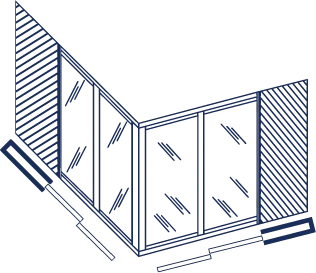 Coulissant Angle entrant ou sortant 4, 6 vantaux Coulissant Angle entrant ou sortant 4, 6 vantaux